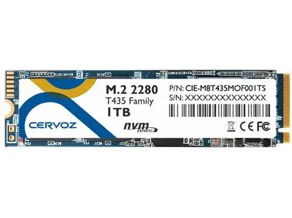 Cervoz Industrial M.2 2280 T435, 1TB TLC, 0 - 70°C, CIE-M8T435MOF001TS